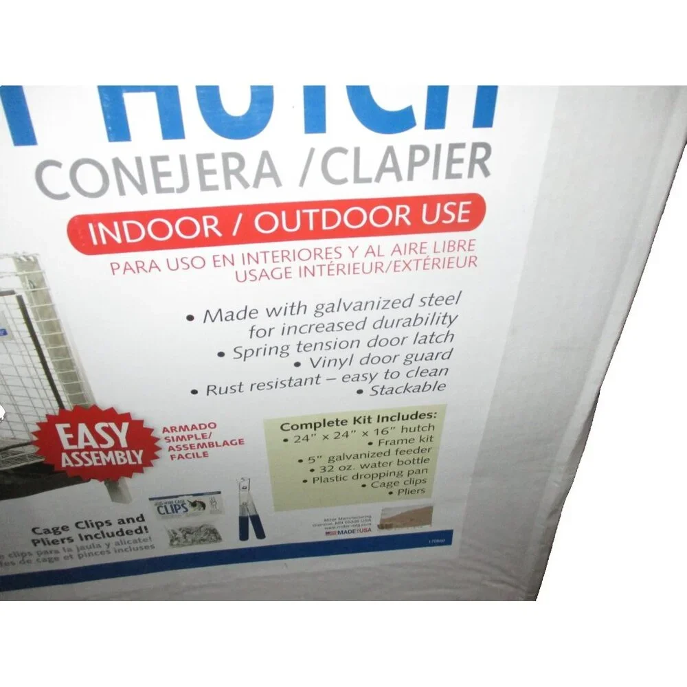 Pet Lodge Rabbit Hutch Complete Kit 24 in. x 24 in. x 16 in. Wire Mesh Cage